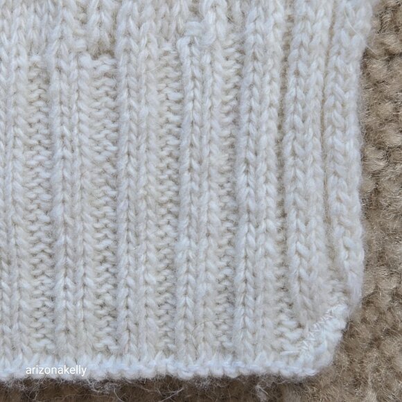 Wool or Wool Blend Cable Knit Ivory Scarf - Picture 5 of 15